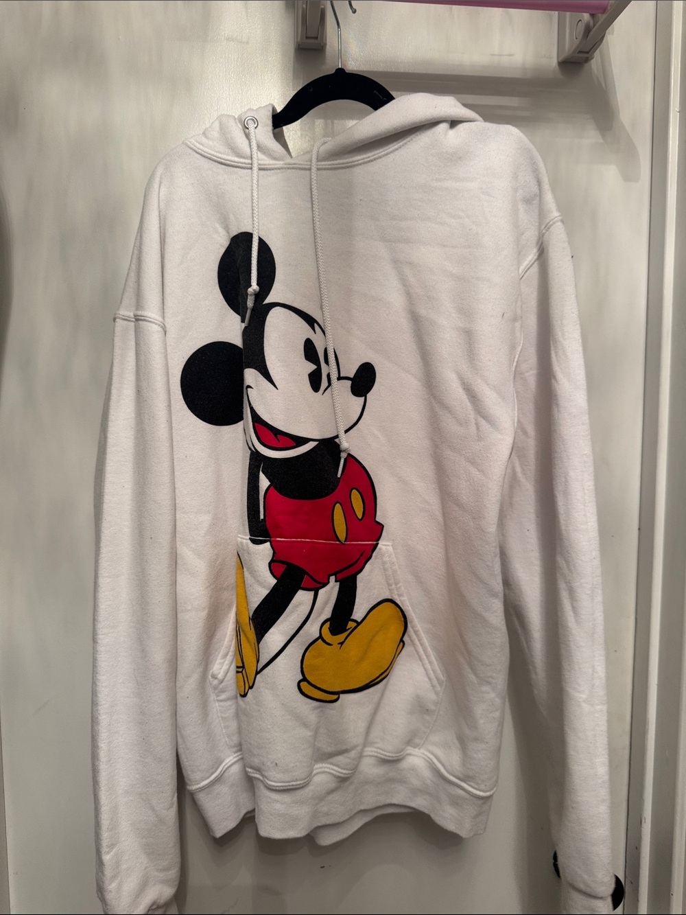 Disney White Hoodie with Classic Mickey Graphic